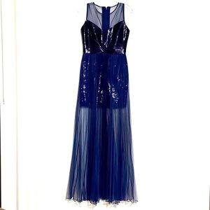 BCBG Navy Beaded gown